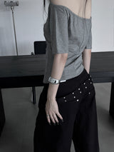 minimal bold silver bangle