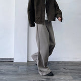 Hem-Pleated Flared Wide Trousers