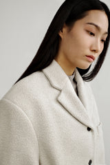 Fuzzy heavy wool coat, Light grey