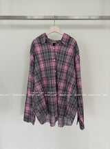 [UNISEX] Checkered Vintage Cutting Shirt