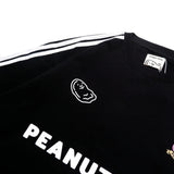 PEANUT STAIN - 4ストライプ アーム ブラック オーバーサイズ Tシャツ
