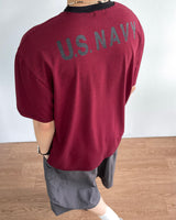 モスプリントストライプショートスリーブTシャツ