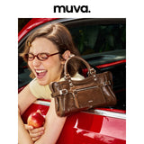 muva. 本革 オイルワックスレザー バイカー風 ショルダーバッグ