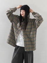 (UNISEX) Brany フランネルフードシャツ