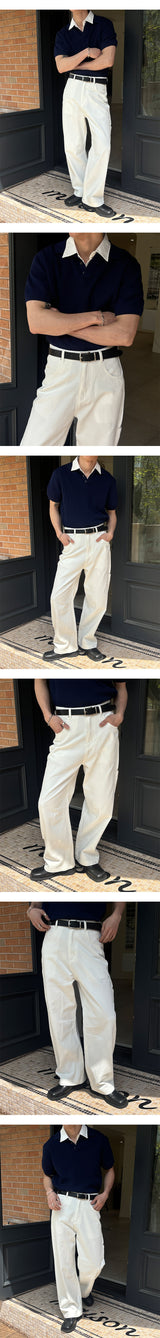[Unisex] Islet cotton semi wide pants(3color)