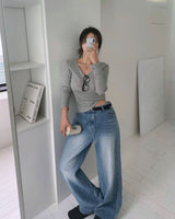 [BELLIDE MADE] 8 colors テンセルレイヤードUネックTシャツ