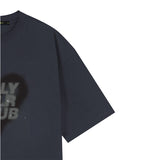 オーバーサイズ ヒップホップ ダンススタジオ ハートグラフィック 半袖Tシャツ_CHARCOAL