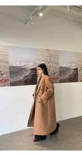 プレミアムモデルキャメルダブルロングコート