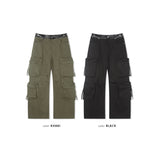Signature leather cargo pants(Khaki)