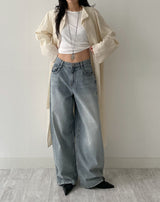 103 Grayish Wide Denim Pants