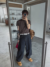 Norby クロップストライプ半袖Tシャツ