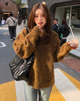 [10% wool] ハグアブルツートーンミックスドモヘアニット