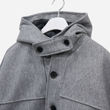 Carbon Wool Hooded Half Coat