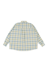 PRS khaki blue overfit check shirts