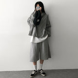 Eason Square Pattern Checkered Windbreaker Hooded Jumper
