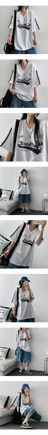 Crane Track V-neck Short-Sleeved T-Shirt
