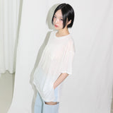 Lace Cross Half T-shirt - IVORY