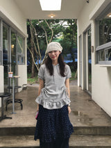 Lily Dot Unbalanced Denim Skirt (2c)