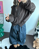 OVER BALLOON CURVE DENIM LONG PANTS 🖤💙2COLOR