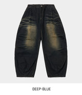 Lowkey Washing Quilting Balloon Denim Pants