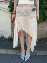 Angel Drape Unbal Long Skirt