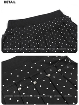 dot brooch pleats mini skirt