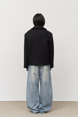 Mint Brushed Wide Denim