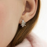 Ballerina Ribbon Cubic One-Touch Earrings