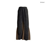 (3color) Argyle Panel Brushed Velour Bootcut Pants