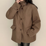 イズネックバックルポイントキルテッドハーフコート