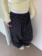 Poky Dot Embossed Velvet Long Pants (4c)