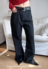 [Unisex] Black golgi flare denim pants
