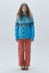 Atelier Jacquard Knit Cardigan [Blue]