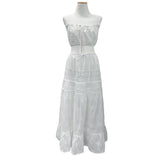  Garden Ethnic Lace Bustier & Long Maxi Skirt 2PCS SET (Ivory)