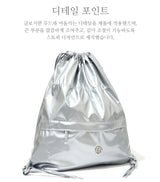 GLOSSY STRING BACK PACK_SILVER