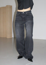 EYELET DENIM PANTS
