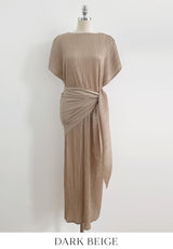 Ella Summer Pleated Maxi One Piece (Scarf Set)