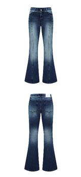 [mnem] incision low bootcut denim (blue)