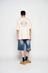 25SS ヘムラインデストロイドデニムショートパンツ ブルー