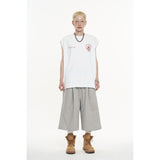 Raw-cut box sleeveless - White