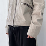 Waffle Knit Double-Zip Button Detail Hooded Jacket