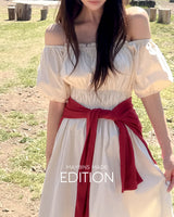 [MADE] Fury puff short‑sleeve dress