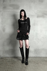 ユニジッピードロゴTシャツ (Cursive ver.) #ブラック