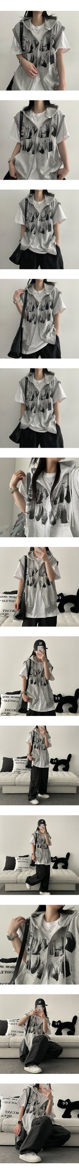 Dover Two Way Hooded Vest Zip-Up