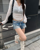 サイドストリングボタンパーカー