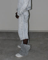YUKIKARA "COLDWAX" HANDPAINTED DENIM JORTS UPCYCLED DISTRESSED (1OF1 UNRELEASED)
