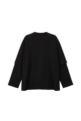 レイヤードロングスリーブTシャツ_ブラック