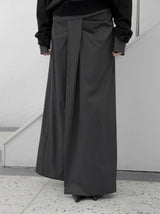 Liboen Ribbon Tie Long Skirt