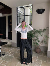 Pure Fake See-Through Two-Piece Long Sleeve T-Shirt