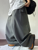 SLACKS🍰サイドスナップバルーンロングパンツ 🍰🤎🩶🖤 4COLOR